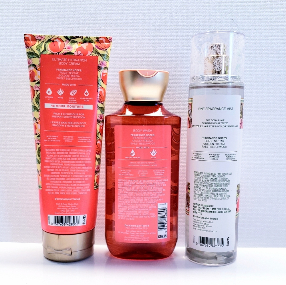 Bath & Body Works PEACH BLOSSOM & NECTAR Body Cream, Body Wash, Fragrance Mist - Picture 4 of 4